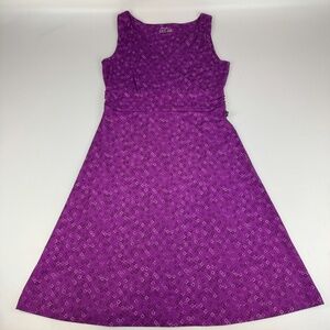 Eddie Bauer Travex Womens Size S Sleeveless Faux Wrap Dress Purple